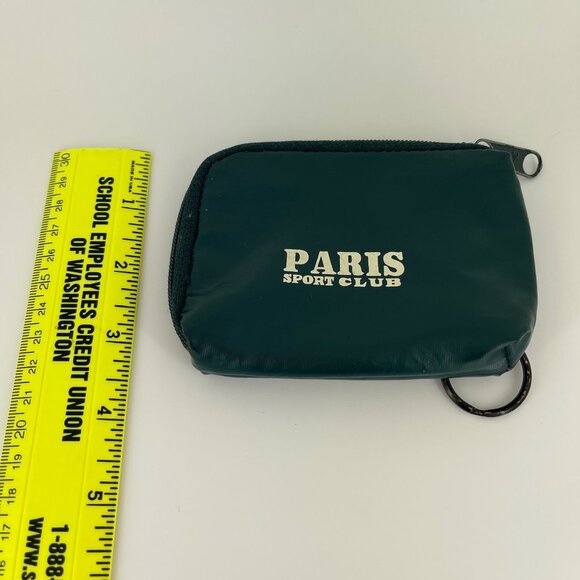 VINTAGE 80s PARIS SPORT CLUB NYLON ZIP BAG CHARM CREDIT CARD + CASH STASH POUCH - Picture 14 of 15
